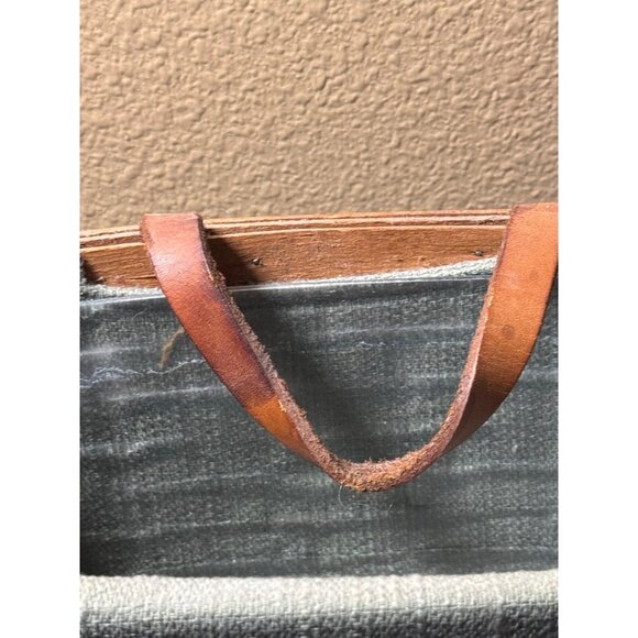 Longaberger Handwoven Basket With Fabric Liner & Plastic Insert Leather Handle - Picture 7 of 9